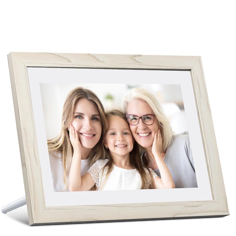 Dragon Touch Digital Picture Frame WiFi 10 inch IPS Touch Screen Digital Photo Frame Display, 32GB Storage, Auto-Rotate, Share Photos via App, Email, Cloud, Classic 10 White, XKS0001-WT-US2 - Image 1